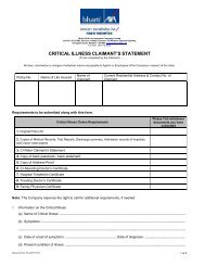 Claimant's Statement Form - Bharti AXA Life Insurance