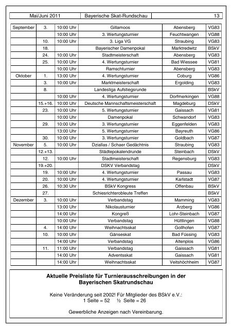 BAYERISCHE SKAT- RUNDSCHAU - DSkV