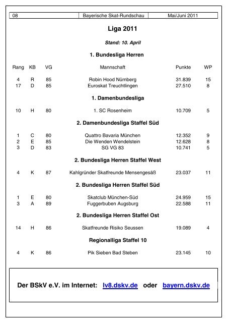 BAYERISCHE SKAT- RUNDSCHAU - DSkV