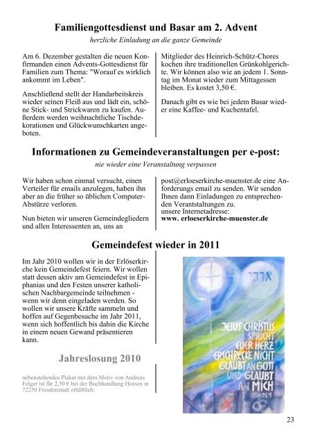 Gemeindebrief 2009 - ErlÃ¶ser-Kirchengemeinde MÃ¼nster