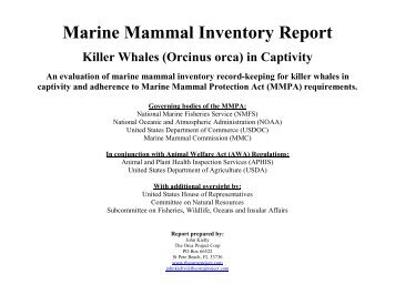 Marine Mammal Inventory Report
