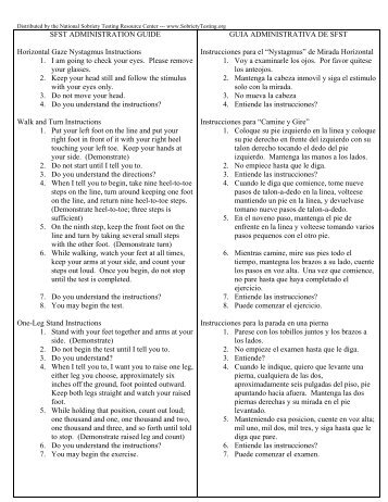 Nhtsa sfst instructions