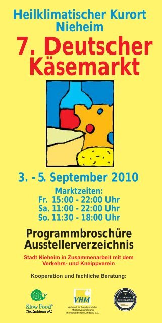 7. Deutscher Käsemarkt Programmbroschüre ... - Stadt Nieheim