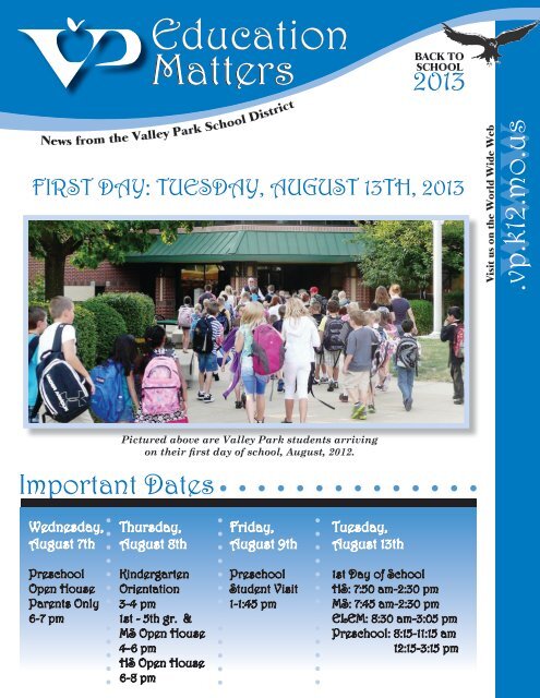 Aug 2013 Newsletter - Valley Park School District