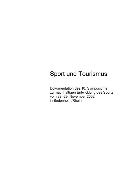 Sport und Tourismus - Der Deutsche Olympische Sportbund