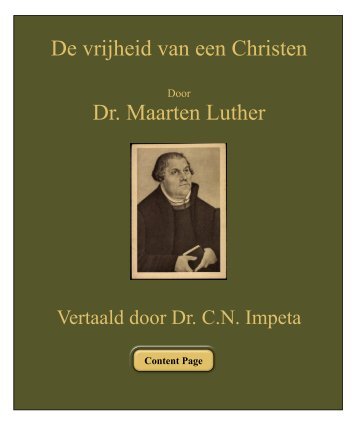 de vrijheid van een christen, 1520 - Geschriften van Maarten Luther