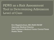 PEWS as a Risk Assessment Tool in Determining Admission Level ...