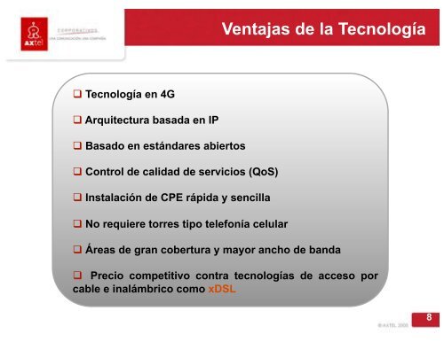 Axtel en el Nuevo Modelo de Conectividad WiMAX