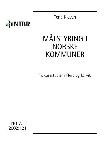 MÅLSTYRING I NORSKE KOMMUNER