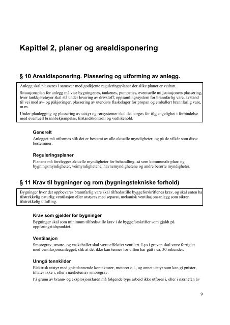 Forskrift om anlegg som leverer motordrivstoff (bensinstasjon marina o.l.)