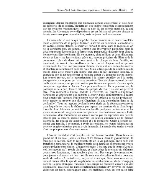 âHistoireâ livre de Mme Simone Weil au format PDF - Les Classiques ...