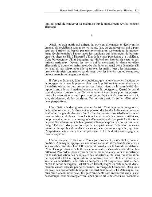 âHistoireâ livre de Mme Simone Weil au format PDF - Les Classiques ...