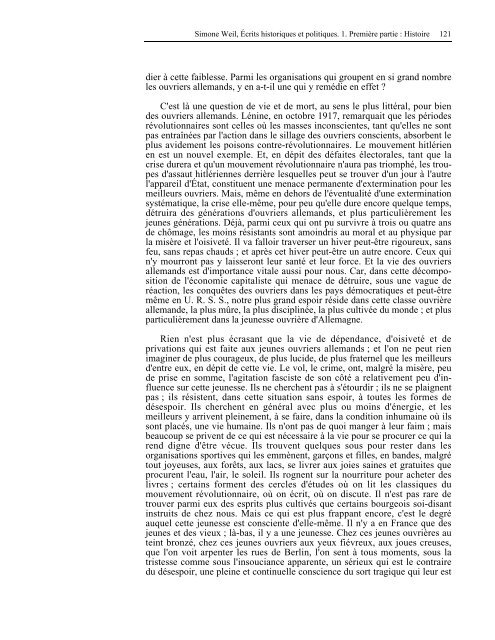 âHistoireâ livre de Mme Simone Weil au format PDF - Les Classiques ...