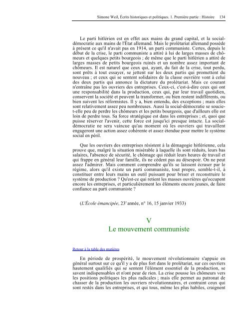 âHistoireâ livre de Mme Simone Weil au format PDF - Les Classiques ...