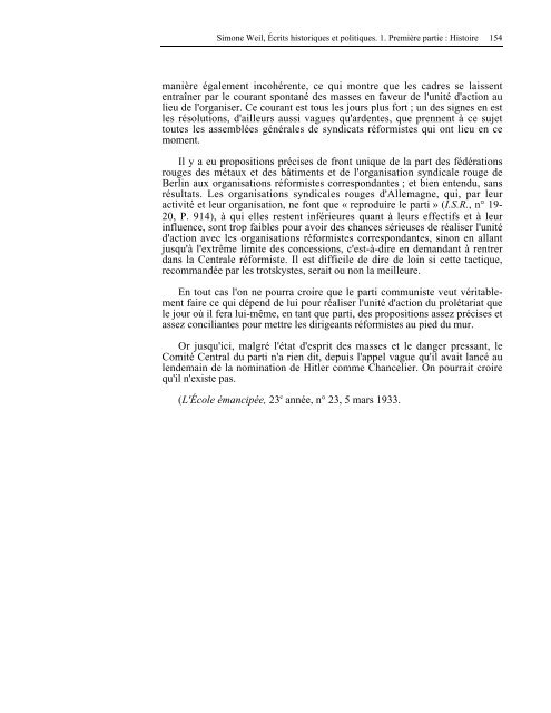 âHistoireâ livre de Mme Simone Weil au format PDF - Les Classiques ...