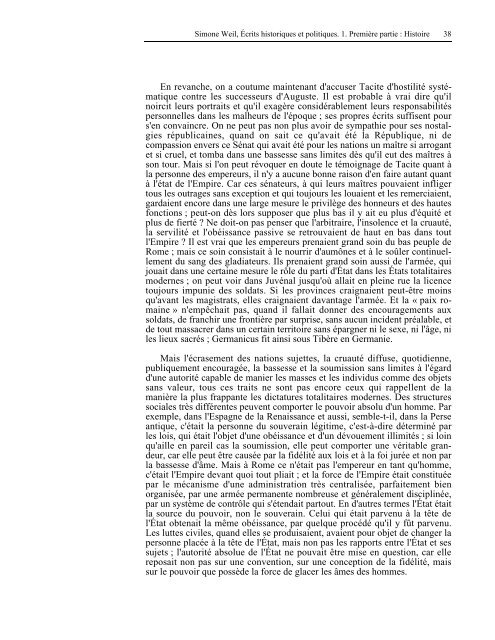 âHistoireâ livre de Mme Simone Weil au format PDF - Les Classiques ...