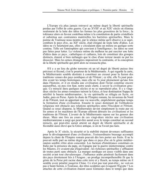 âHistoireâ livre de Mme Simone Weil au format PDF - Les Classiques ...