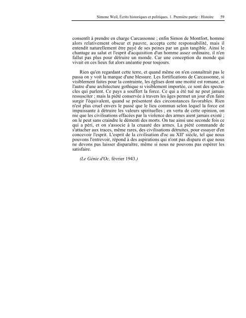 âHistoireâ livre de Mme Simone Weil au format PDF - Les Classiques ...