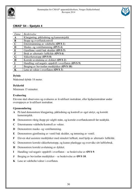 CMAS  apparatdykkerkurs Norges Dykkeforbund