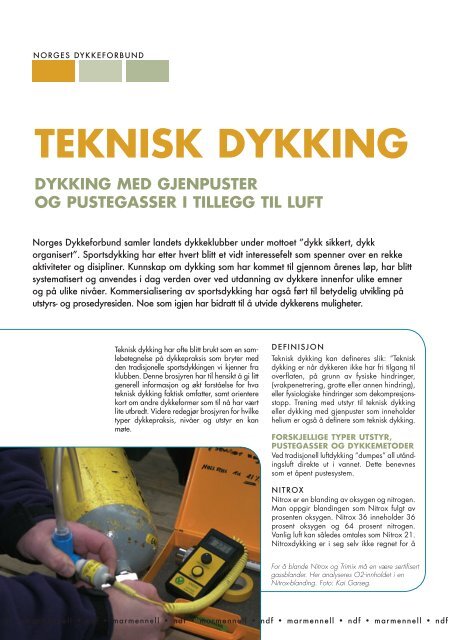 Teknisk dykking - Norges Dykkeforbund