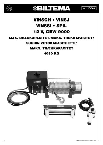 VINSCH • VINSJ VINSSI • SPIL 12 V GEW 9000