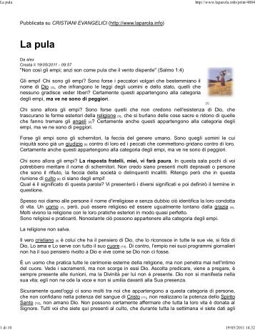 La pula - CRISTIANI EVANGELICI