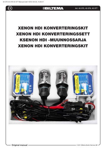 xenon hdi konverteringskit xenon hdi konverteringssett ... - Biltema