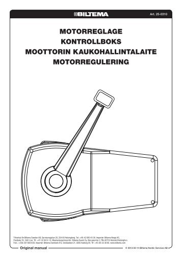 Motorreglage Kontrollboks Moottorin kaukohallintalaite Motorregulering