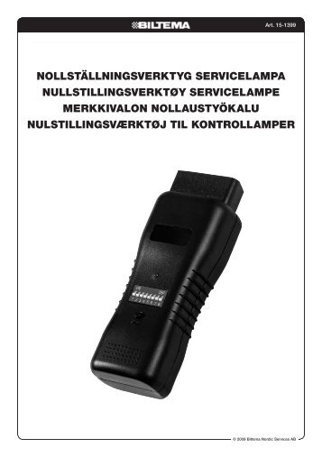 NOLLSTÃLLNINGSVERKTYG SERVICELAMPA ... - Biltema