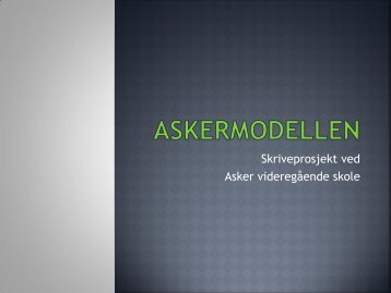 Skriveprosjekt ved Asker videregående skole