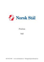 Prisliste Stål