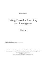 Eating Disorder Inventory ved innleggelse EDI 2