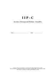Inventory of Interpersonal Problems - IIP-C - Oslo universitetssykehus