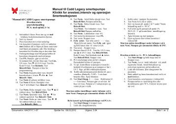 Manual til Cadd Legacy smertepumpe Klinikk for anestesi,intensiv ...