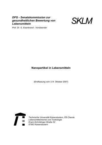 Nanopartikel in Lebensmitteln - DFG