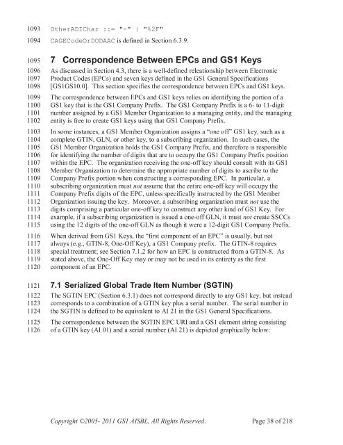 GS1 EPC Tag Data Standard 1.6 - Indicod-Ecr