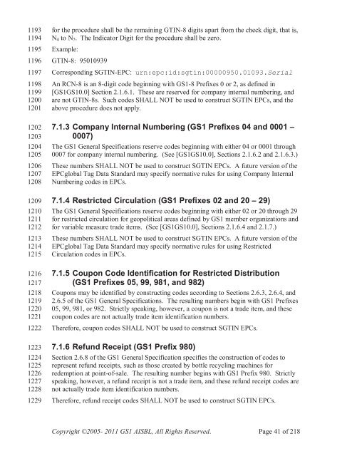 GS1 EPC Tag Data Standard 1.6 - Indicod-Ecr