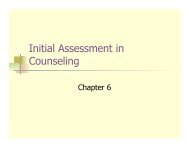 Initial Assessment in Counseling