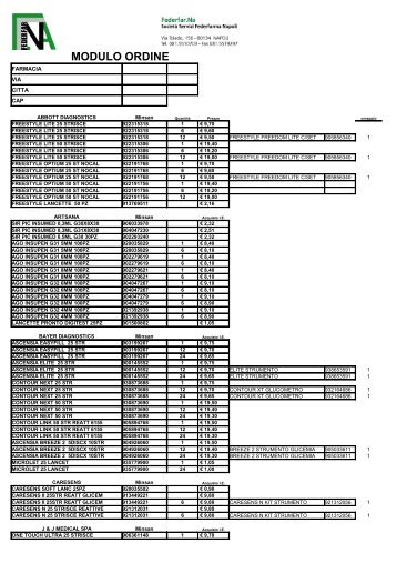 MODULO ORDINE