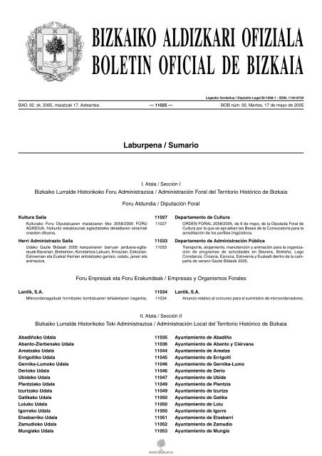 Bizkaiko Aldizkari Ofiziala Boletin Oficial De Bizkaia calendario laboral bizkaia 2005