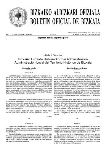 BIZKAIKO ALDIZKARI OFIZIALA BOLETIN OFICIAL DE BIZKAIA