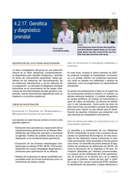2007 - Instituto de InvestigaciÃ³n Sanitaria La Fe