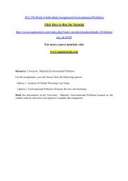 SCI 256 Week 4 Individual Assignment Environmental Pollution/Uoptutorial