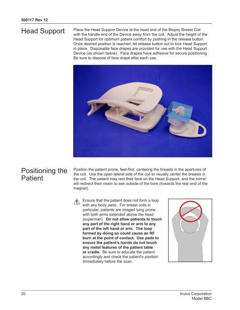 Operator's Manual Model BBC Biopsy Breast Array Coil for ... - Invivo