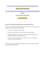 SCI 362 Week 5 Individual Assignment Climate Change Regulation Paper/Uoptutorial