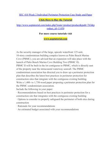 SEC 410 Week 2 Individual Perimeter Protection Case Study and Paper/Uoptutorial
