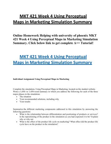 Using perceptual maps in marketing simulation sample 