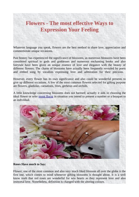 Flowers The Most Effective Ways To Expression Your Feeling Pdf