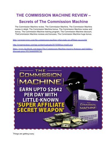 The Commission Machine   Review and (Free) GIANT $14,600 BONUS