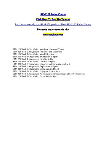 SPM 220 Entire Course/Course tutorial/uophelp